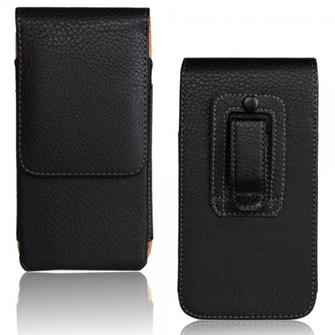 Galaxy S6 Edge Leder Beutel vertikal mit Gurthalterung und Litchitextur