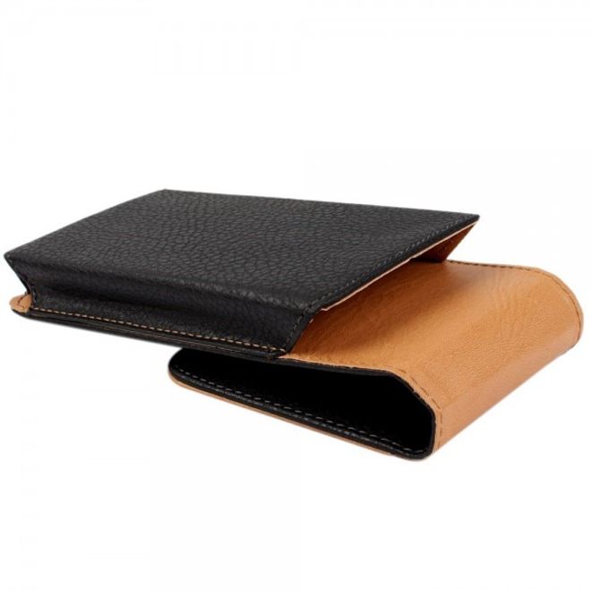 Galaxy S6 Edge Leder Beutel vertikal mit Gurthalterung und Litchitextur