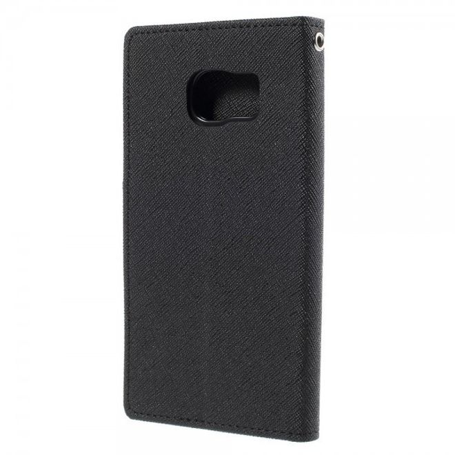 Goospery - Galaxy S6 Edge Hülle - Handy Bookcover - Fancy Diary Series - schwarz