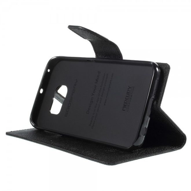 Goospery - Galaxy S6 Edge Hülle - Handy Bookcover - Fancy Diary Series - schwarz