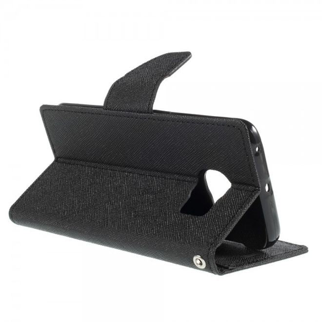 Goospery - Galaxy S6 Edge Hülle - Handy Bookcover - Fancy Diary Series - schwarz