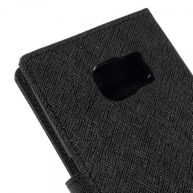 Goospery - Galaxy S6 Edge Hülle - Handy Bookcover - Fancy Diary Series - schwarz