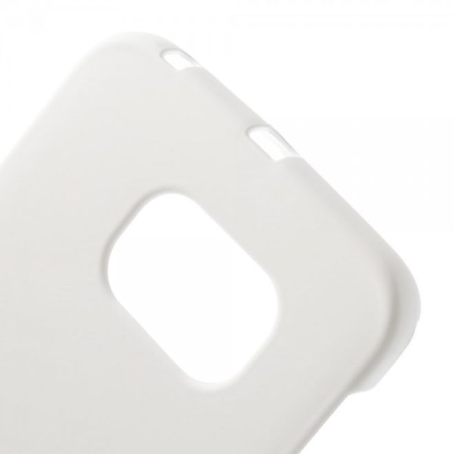 Galaxy S6 Edge Mattes Hart Plastik Case - weiss