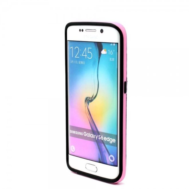 Galaxy S6 Edge Zweiteiliges, teils elastisches Plastik Case mit blühenden Rosen