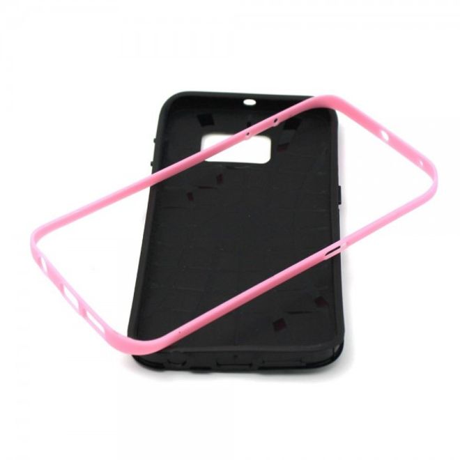 Galaxy S6 Edge Zweiteiliges, teils elastisches Plastik Case mit Eulen auf Ast