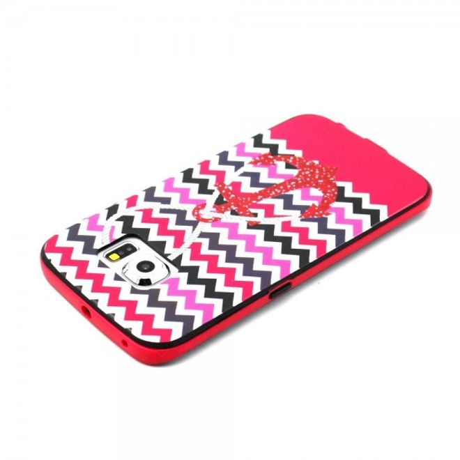 Galaxy S6 Edge Zweiteiliges, teils elastisches Plastik Case mit Anker und Schnur