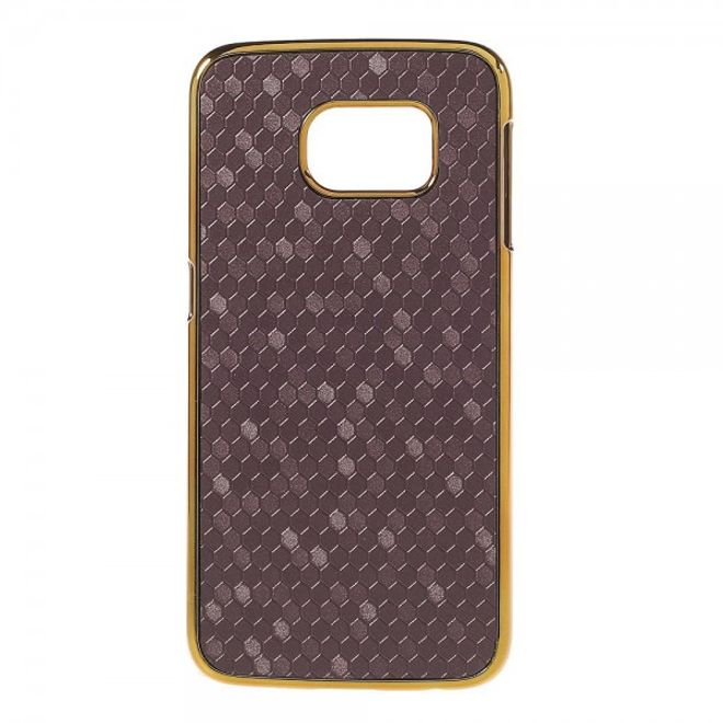 Galaxy S6 Edge Hart Plastik Case mit Fussballmuster - purpur