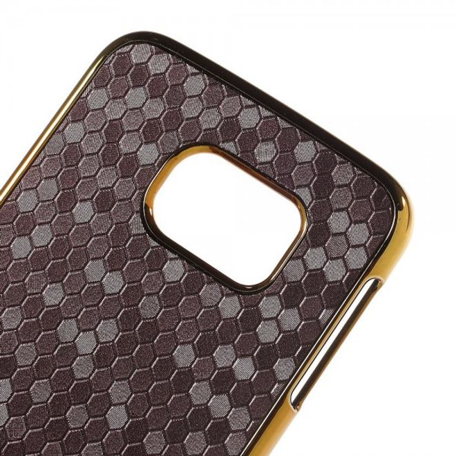 Galaxy S6 Edge Hart Plastik Case mit Fussballmuster - purpur