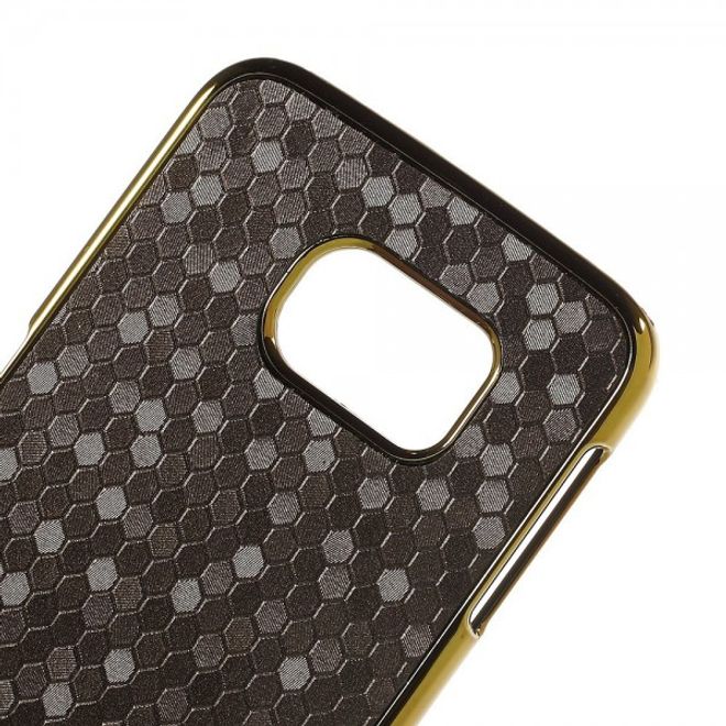 Galaxy S6 Edge Hart Plastik Case mit Fussballmuster - braun