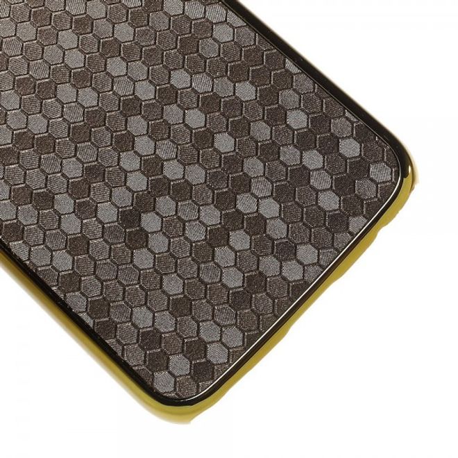 Galaxy S6 Edge Hart Plastik Case mit Fussballmuster - braun