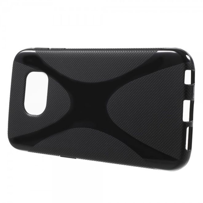 Galaxy S6 Edge Elastisches Plastik Case X-Shape - schwarz