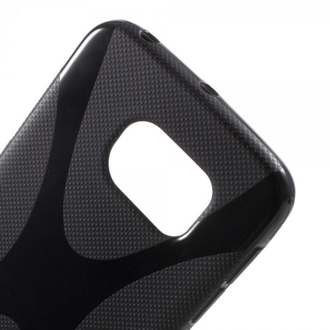 Galaxy S6 Edge Elastisches Plastik Case X-Shape - schwarz