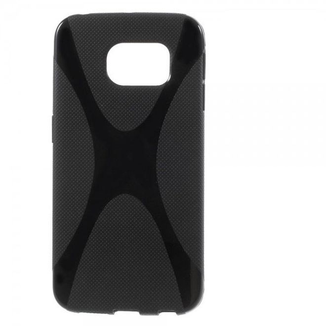 Galaxy S6 Edge Elastisches Plastik Case X-Shape - schwarz