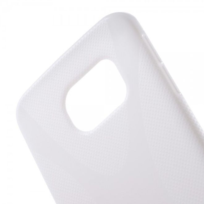Galaxy S6 Edge Elastisches Plastik Case X-Shape - weiss