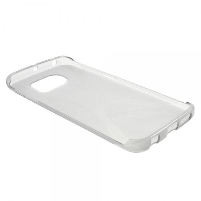 Galaxy S6 Edge Elastisches Plastik Case X-Shape - grau