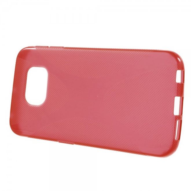 Galaxy S6 Edge Elastisches Plastik Case X-Shape - rot