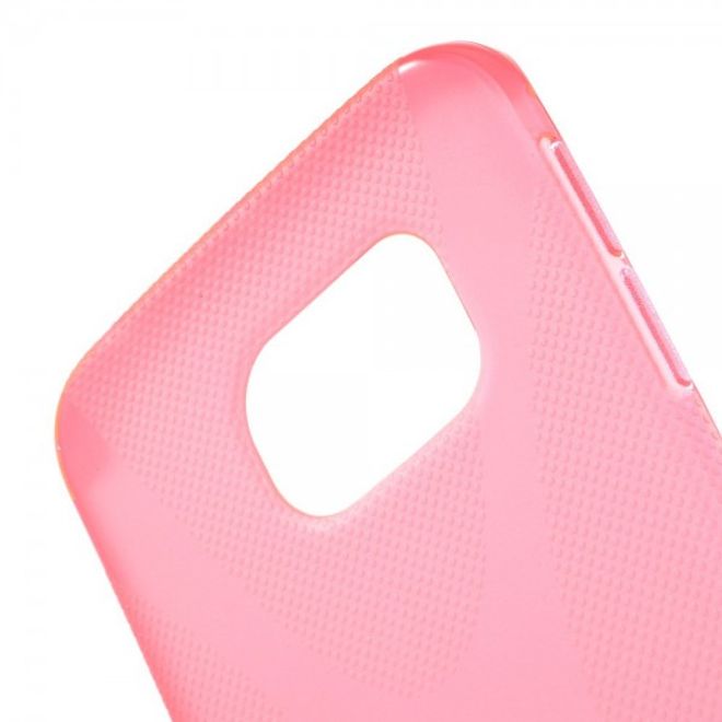 Galaxy S6 Edge Elastisches Plastik Case X-Shape - rosa