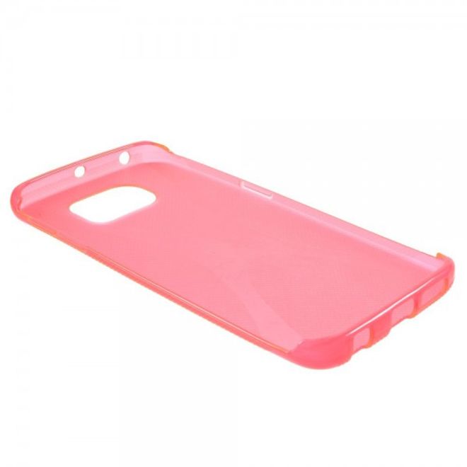 Galaxy S6 Edge Elastisches Plastik Case X-Shape - rosa