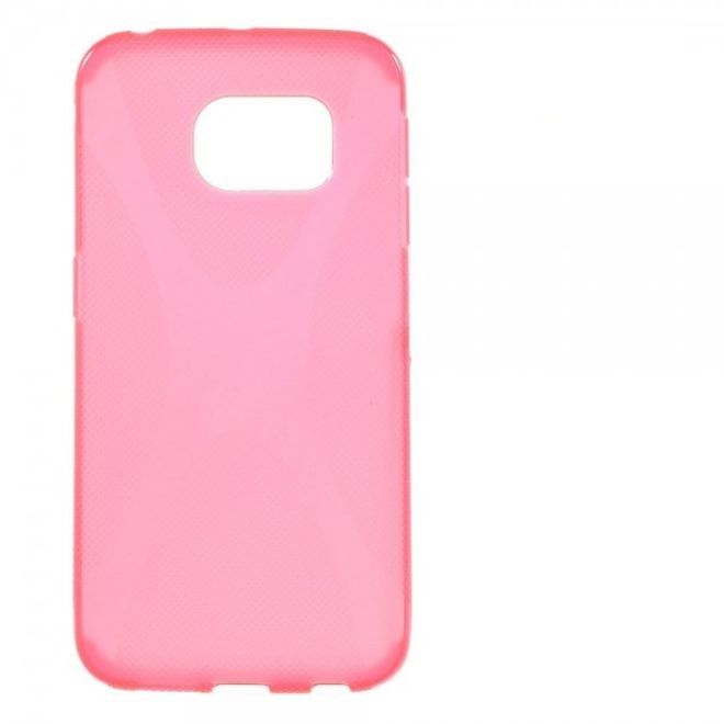 Galaxy S6 Edge Elastisches Plastik Case X-Shape - rosa