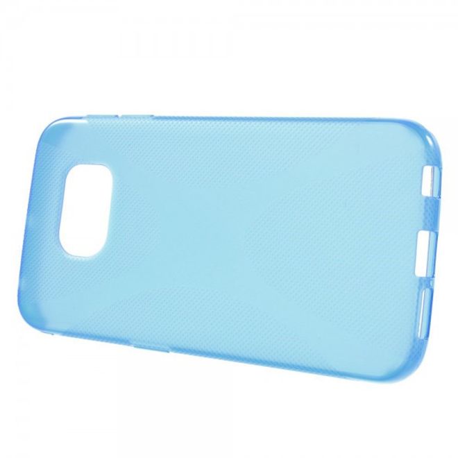 Galaxy S6 Edge Elastisches Plastik Case X-Shape - blau
