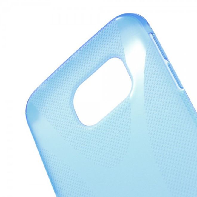 Galaxy S6 Edge Elastisches Plastik Case X-Shape - blau