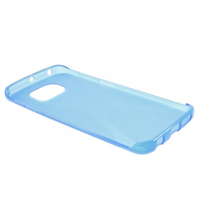 Galaxy S6 Edge Elastisches Plastik Case X-Shape - blau
