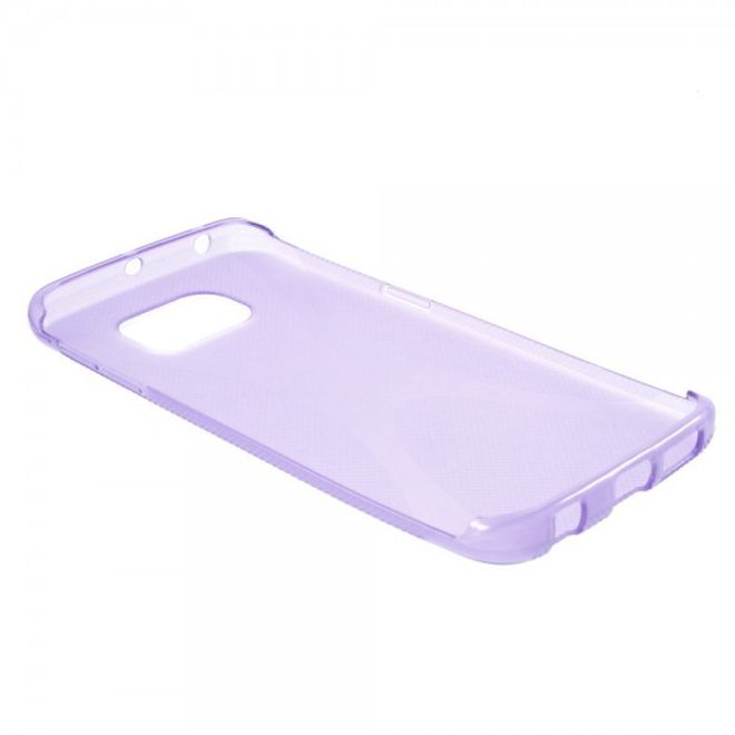 Galaxy S6 Edge Elastisches Plastik Case X-Shape - purpur