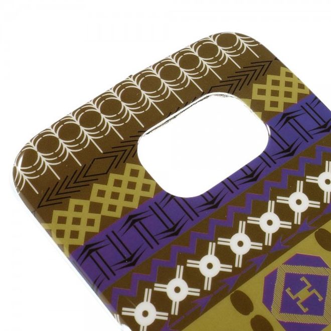 Galaxy S6 Edge Elastisches Plastik Case mit Elefanten und Stammesmuster