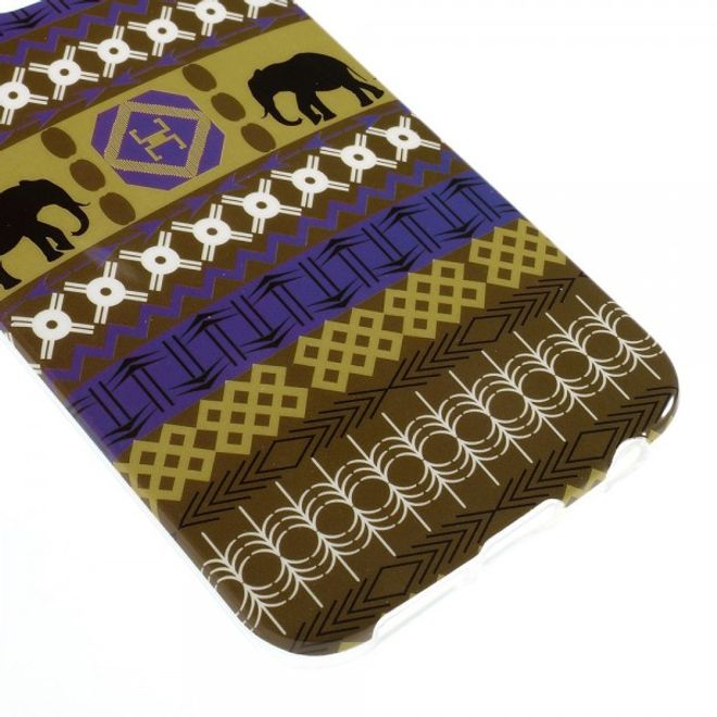 Galaxy S6 Edge Elastisches Plastik Case mit Elefanten und Stammesmuster