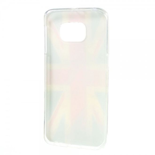 Galaxy S6 Edge Elastisches Plastik Case mit UK Flagge retro-style