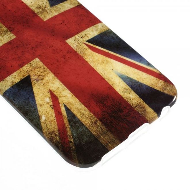 Galaxy S6 Edge Elastisches Plastik Case mit UK Flagge retro-style