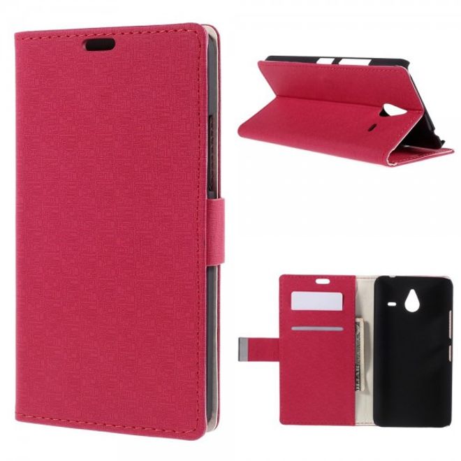 Microsoft Lumia 640 XL/640 XL Dual Leder Case mit Gittermuster - rosa