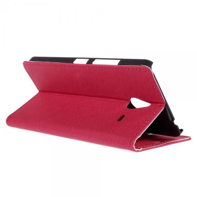 Microsoft Lumia 640 XL/640 XL Dual Leder Case mit Gittermuster - rosa