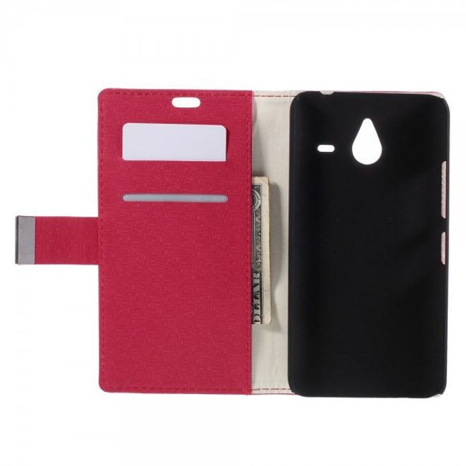 Microsoft Lumia 640 XL/640 XL Dual Leder Case mit Gittermuster - rosa