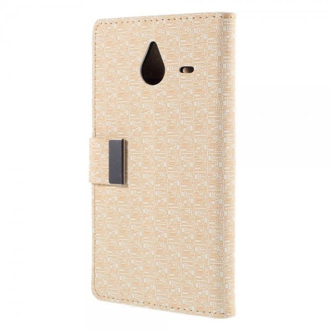 Microsoft Lumia 640 XL/640 XL Dual Leder Case mit Gittermuster - beige