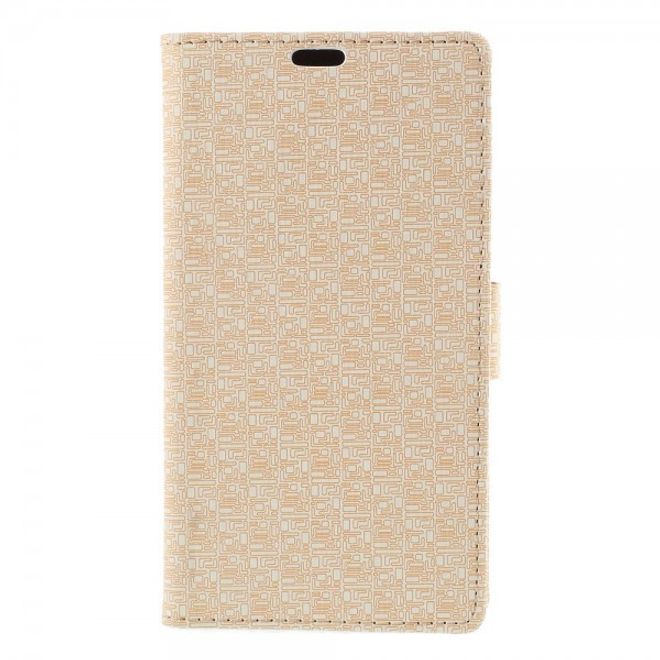 Microsoft Lumia 640 XL/640 XL Dual Leder Case mit Gittermuster - beige