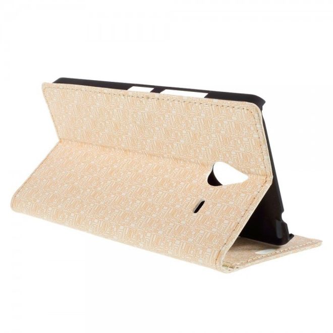 Microsoft Lumia 640 XL/640 XL Dual Leder Case mit Gittermuster - beige