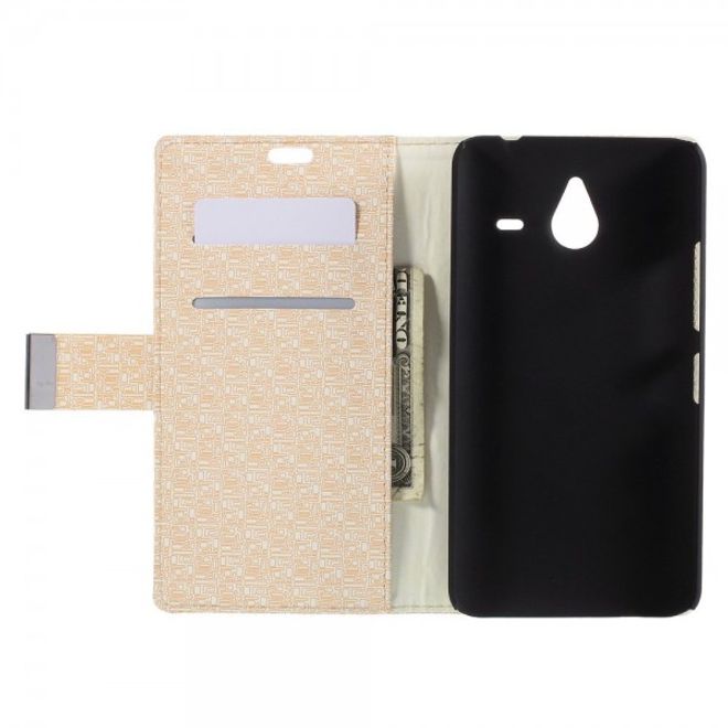 Microsoft Lumia 640 XL/640 XL Dual Leder Case mit Gittermuster - beige