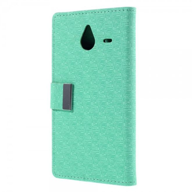 Microsoft Lumia 640 XL/640 XL Dual Leder Case mit Gittermuster - cyan