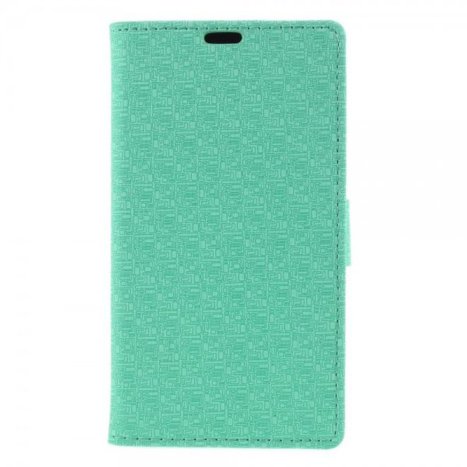 Microsoft Lumia 640 XL/640 XL Dual Leder Case mit Gittermuster - cyan