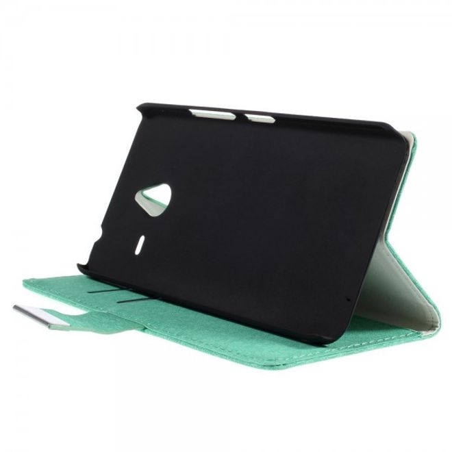 Microsoft Lumia 640 XL/640 XL Dual Leder Case mit Gittermuster - cyan