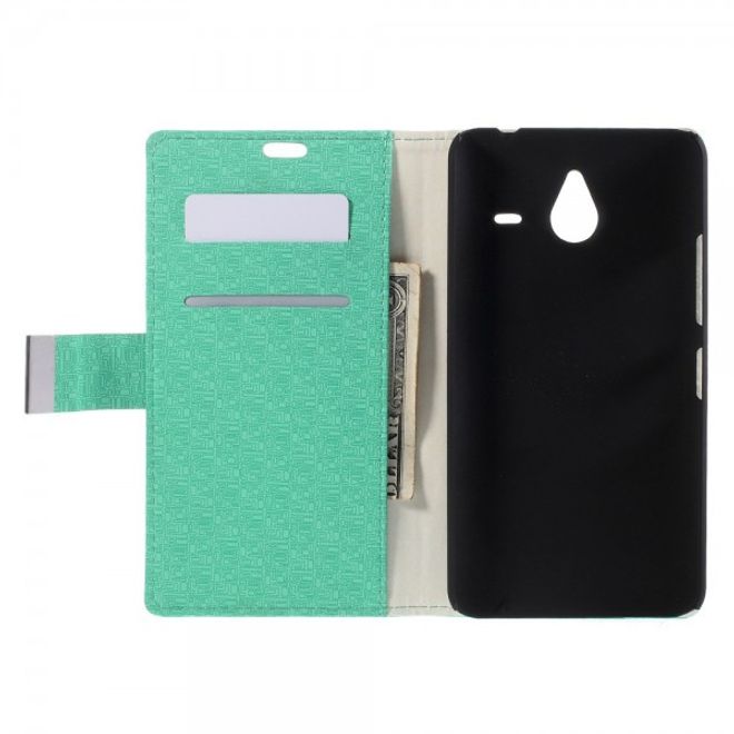 Microsoft Lumia 640 XL/640 XL Dual Leder Case mit Gittermuster - cyan