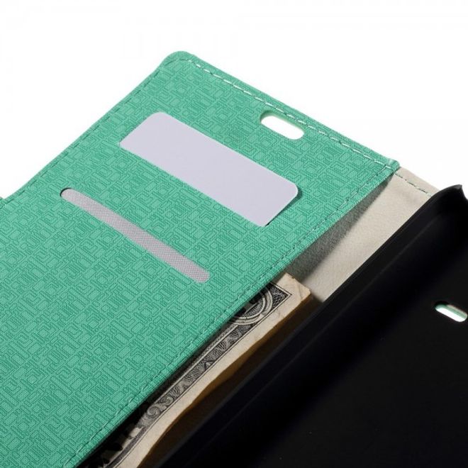 Microsoft Lumia 640 XL/640 XL Dual Leder Case mit Gittermuster - cyan