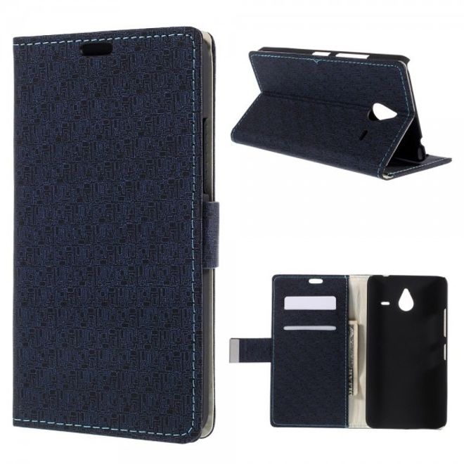 Microsoft Lumia 640 XL/640 XL Dual Leder Case mit Gittermuster - dunkelblau