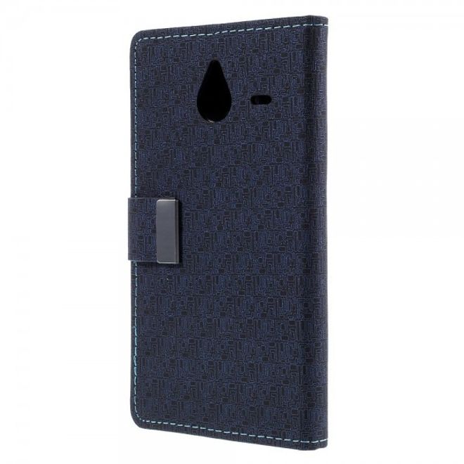 Microsoft Lumia 640 XL/640 XL Dual Leder Case mit Gittermuster - dunkelblau