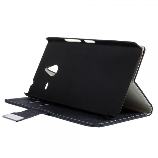 Microsoft Lumia 640 XL/640 XL Dual Leder Case mit Gittermuster - dunkelblau