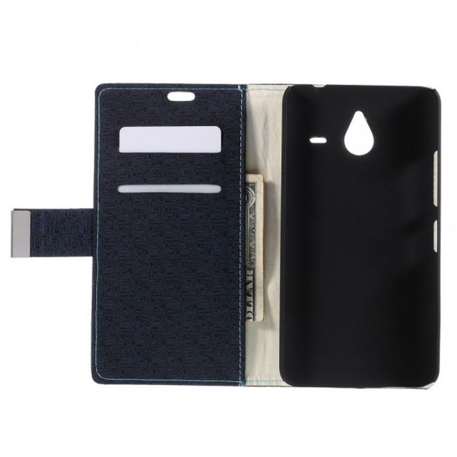 Microsoft Lumia 640 XL/640 XL Dual Leder Case mit Gittermuster - dunkelblau