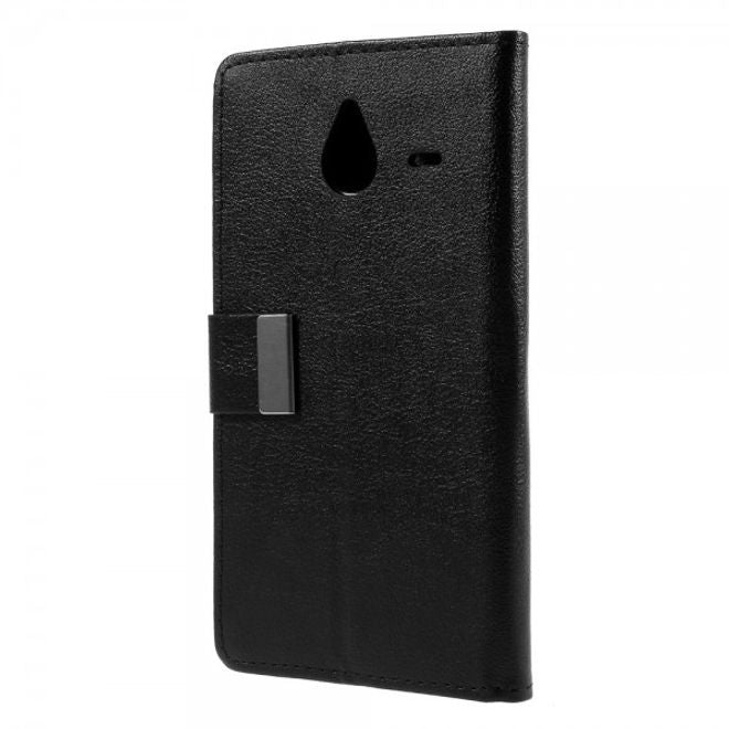 Microsoft Lumia 640 XL/640 XL Dual Leder Case mit Litchitextur - schwarz