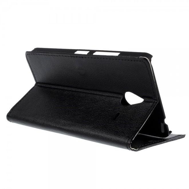 Microsoft Lumia 640 XL/640 XL Dual Leder Case mit Litchitextur - schwarz