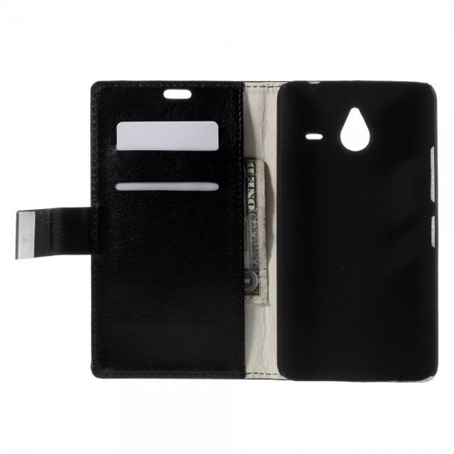 Microsoft Lumia 640 XL/640 XL Dual Leder Case mit Litchitextur - schwarz